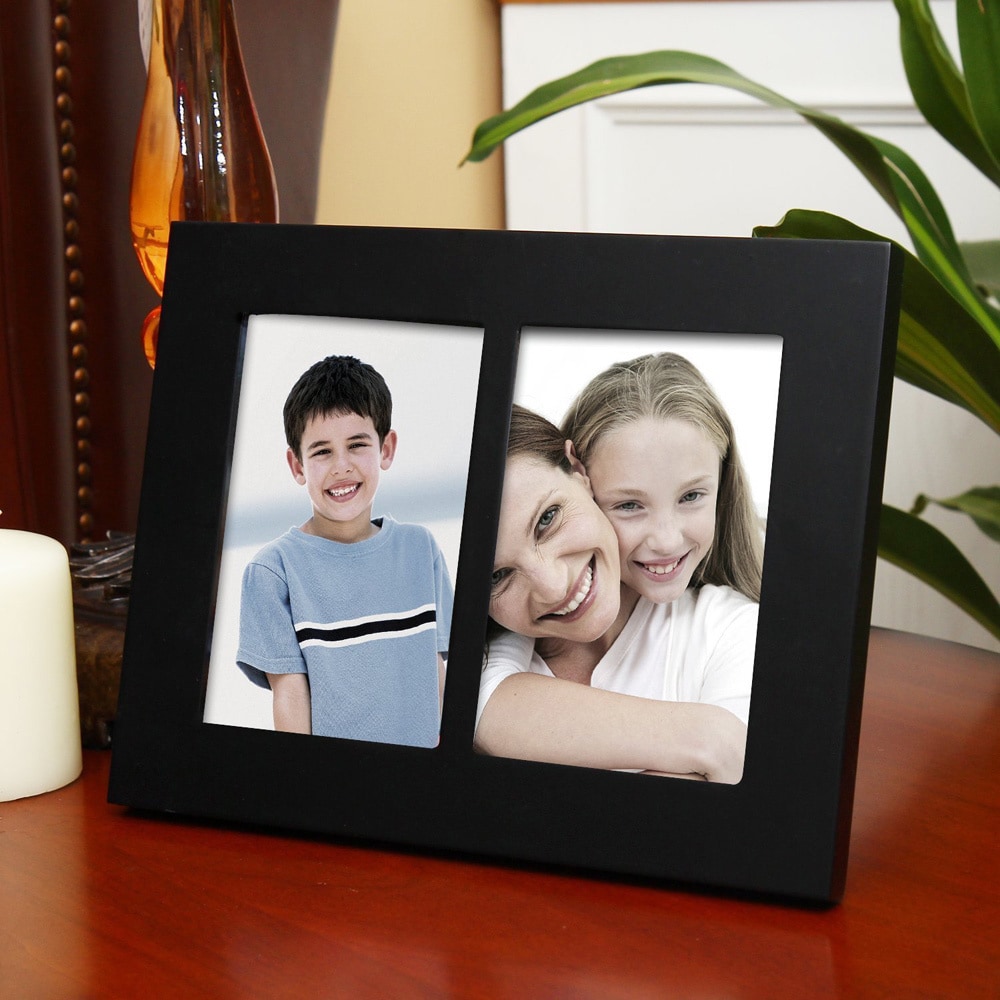 Adeco Black Wood 2 opening Collage Picture Frame