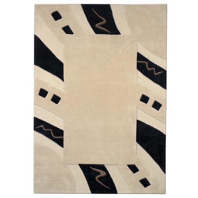 Mystique Abstract Border Rug (7.10 X 10.10)