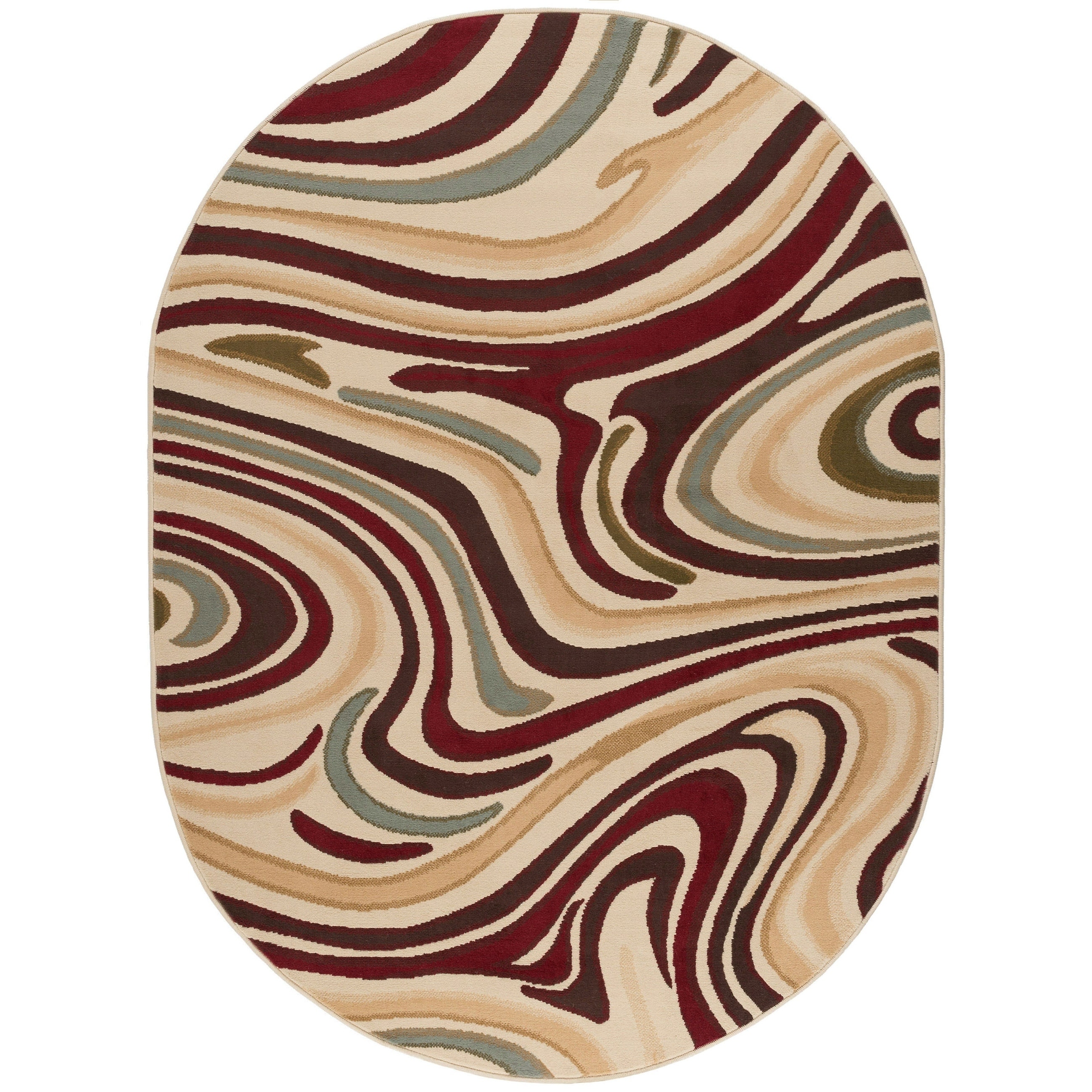 Lagoon Multi Oval Contemporary Area Rug