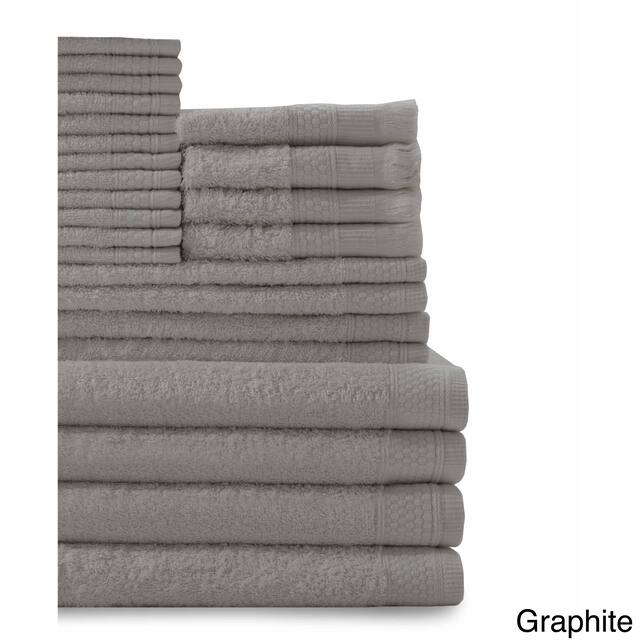 Cotton 24-piece Towel Set with Fingertip Towels