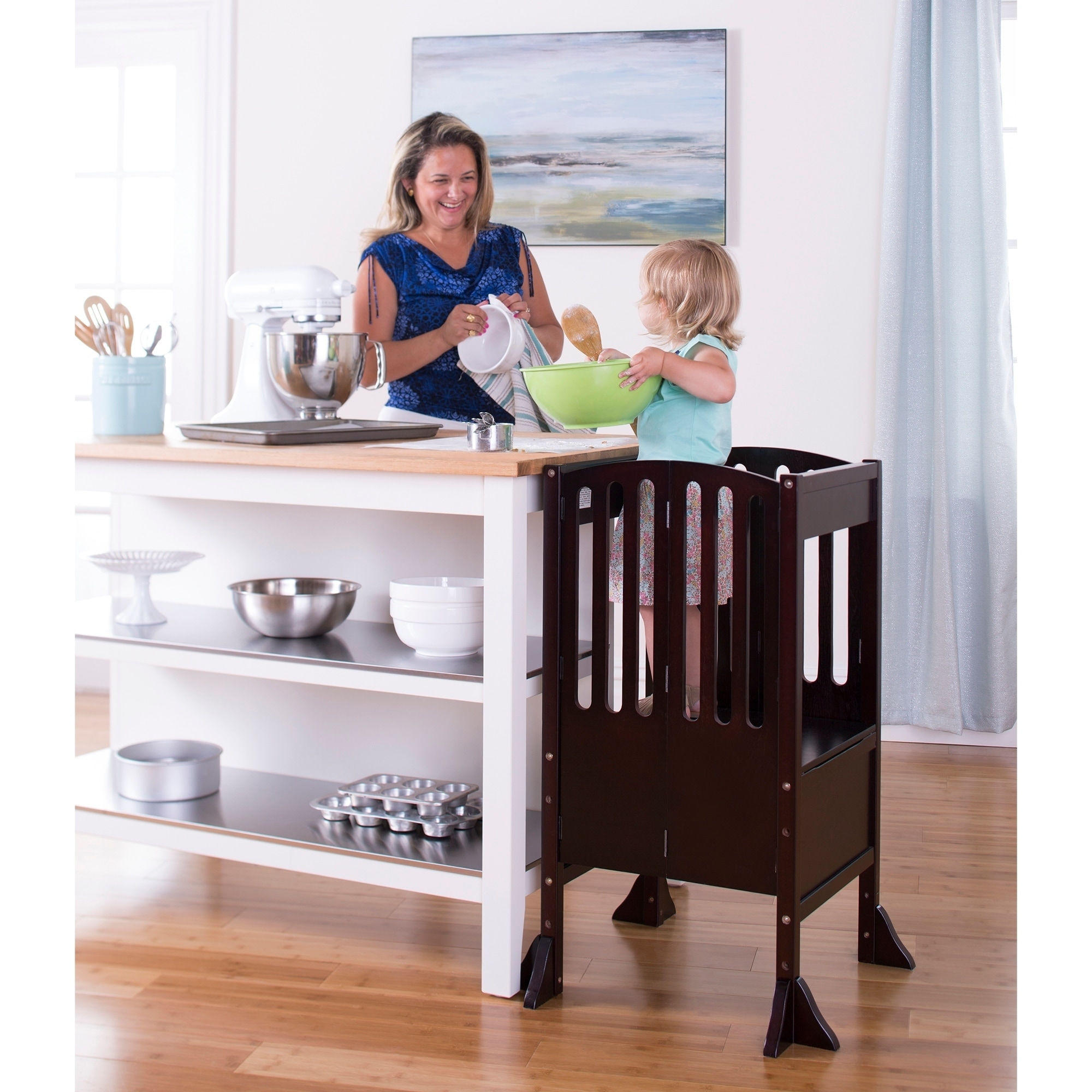 Guidecraft Contemporary Kitchen Helper Espresso Bed Bath