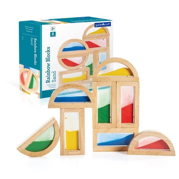 slide 2 of 5, Guidecraft Sand Rainbow Blocks, 8 Pieces