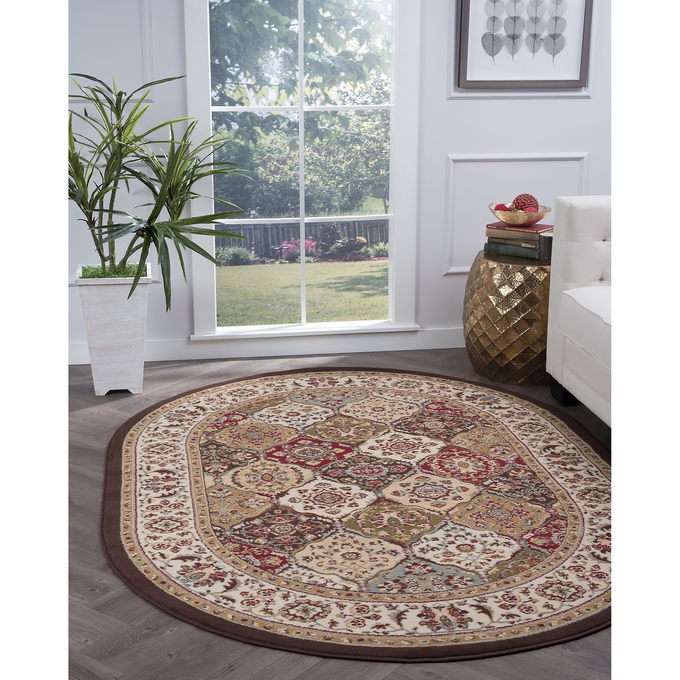 Lagoon Multi Oval Transitional Area Rug