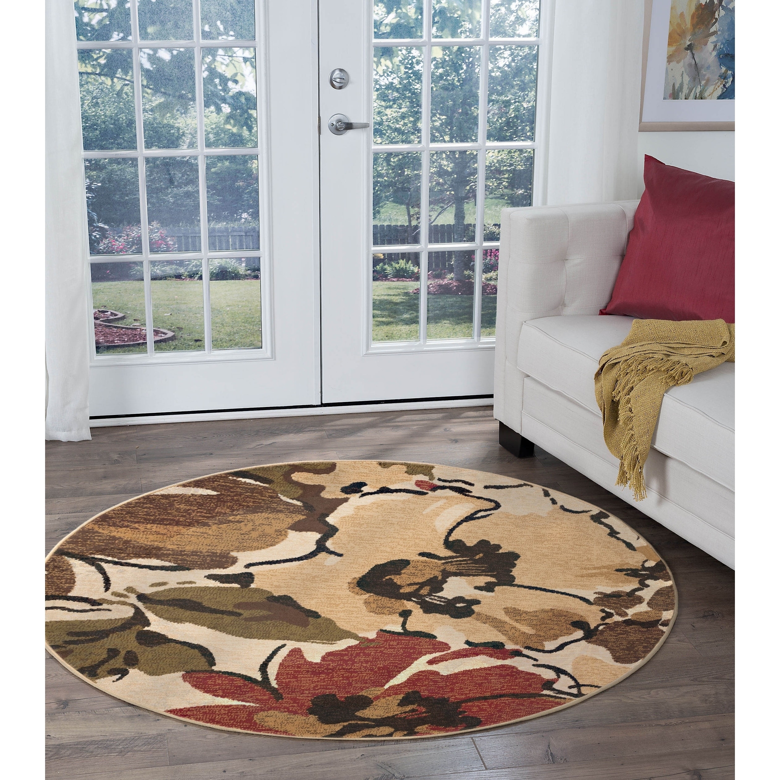 Lagoon Beige Contemporary Area Rug (710 Round)