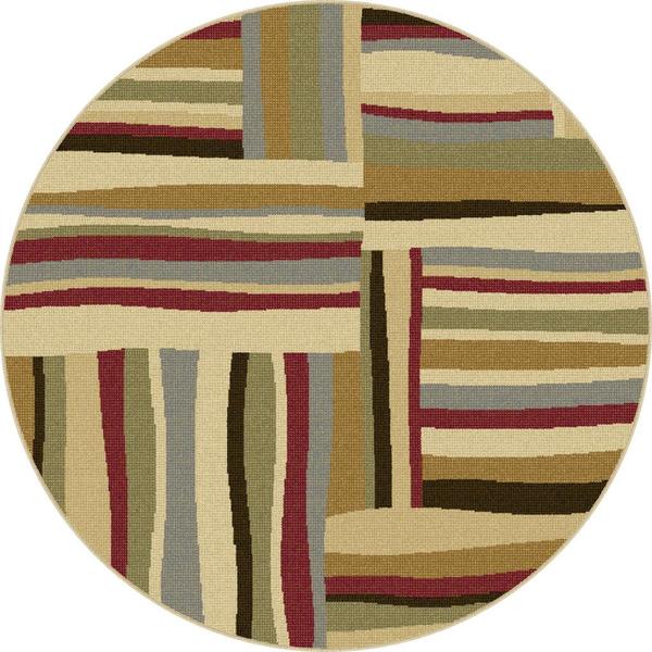 Alise Lagoon Multi Contemporary Area Rug (710 Round)