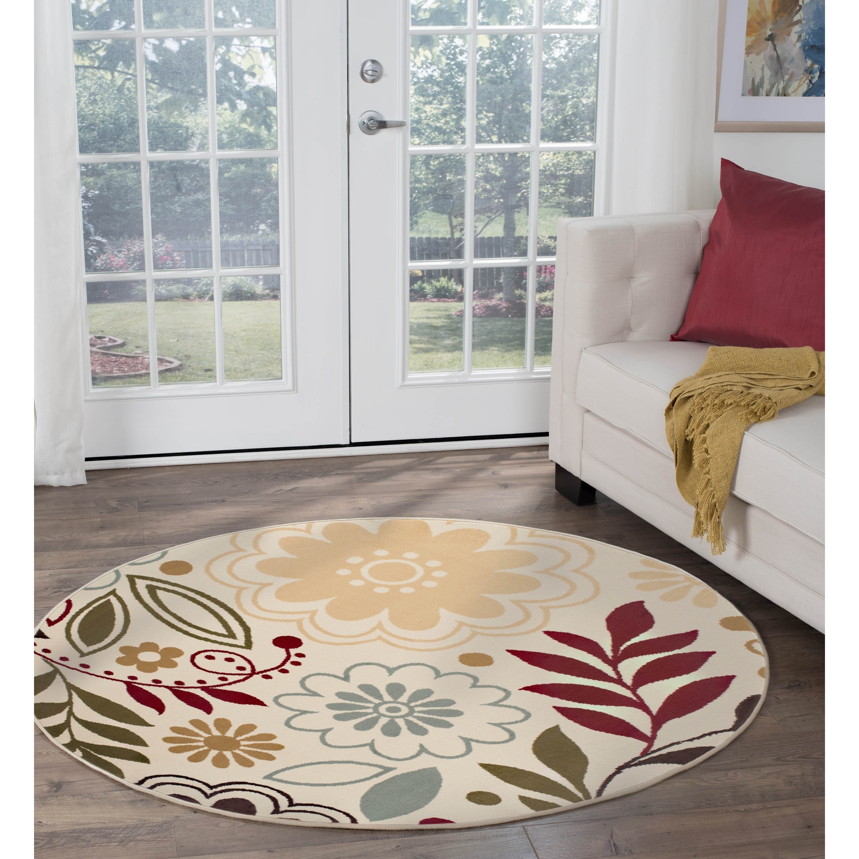 Lagoon Beige Contemporary Area Rug (710 Round)