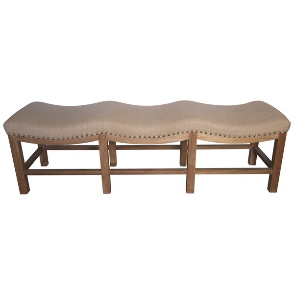 Claudia Walnut/ Barley Nailhead Trim Bench