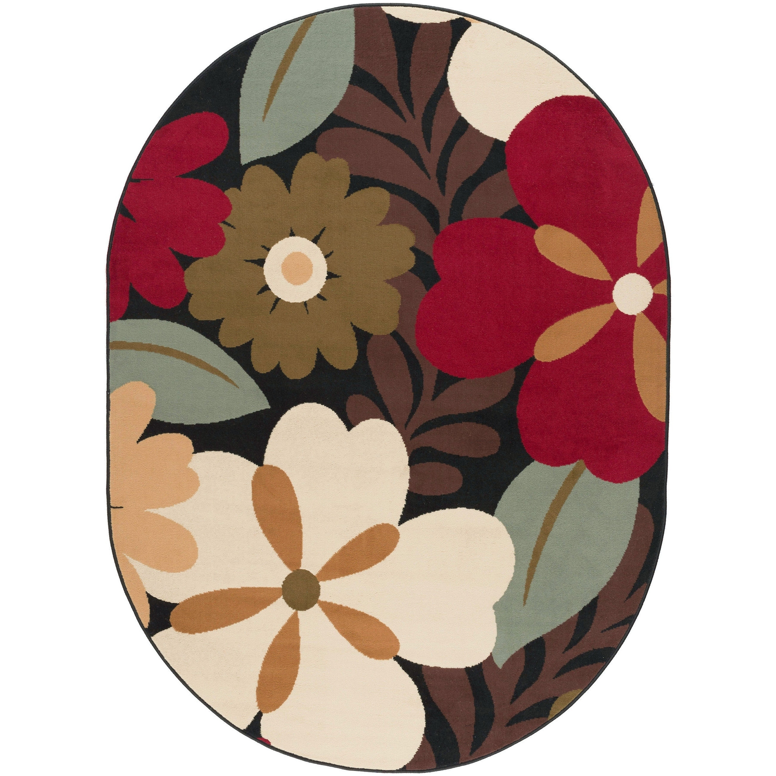 Lagoon Multi Oval Contemporary Area Rug