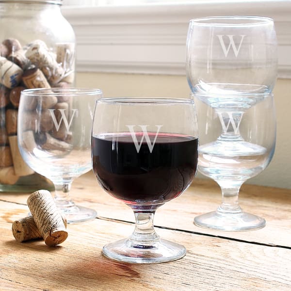 Monogrammed 15oz Stemless Wine Glasses set of 4