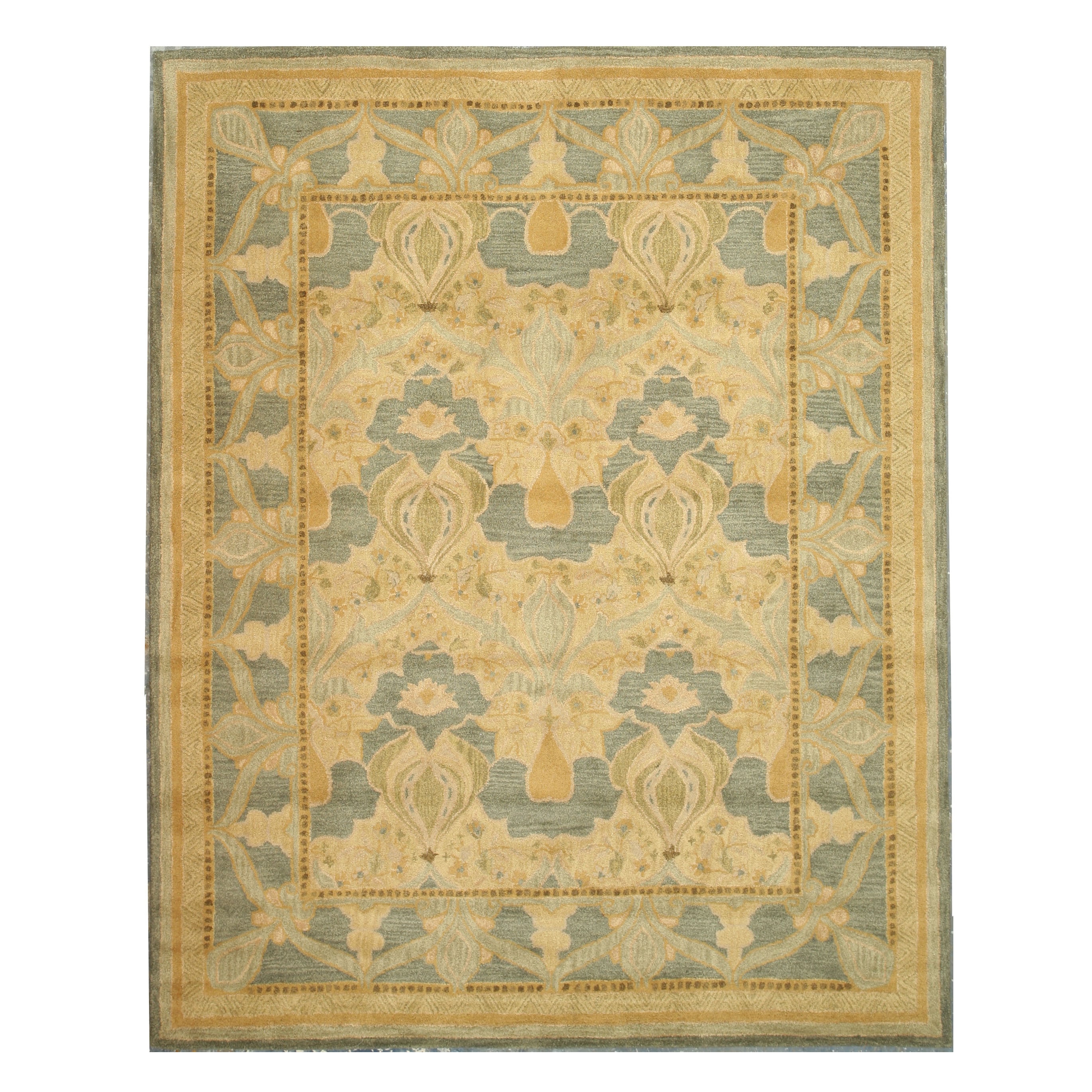 Eorc Daniel Hand tufted Green Wool Rug (79x99)