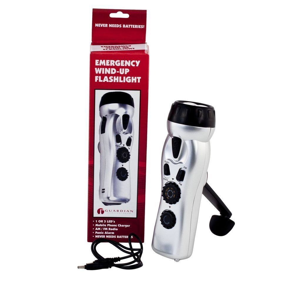 Flashlight with AM/FM Radio/ Siren/ Cell Phone Charger
