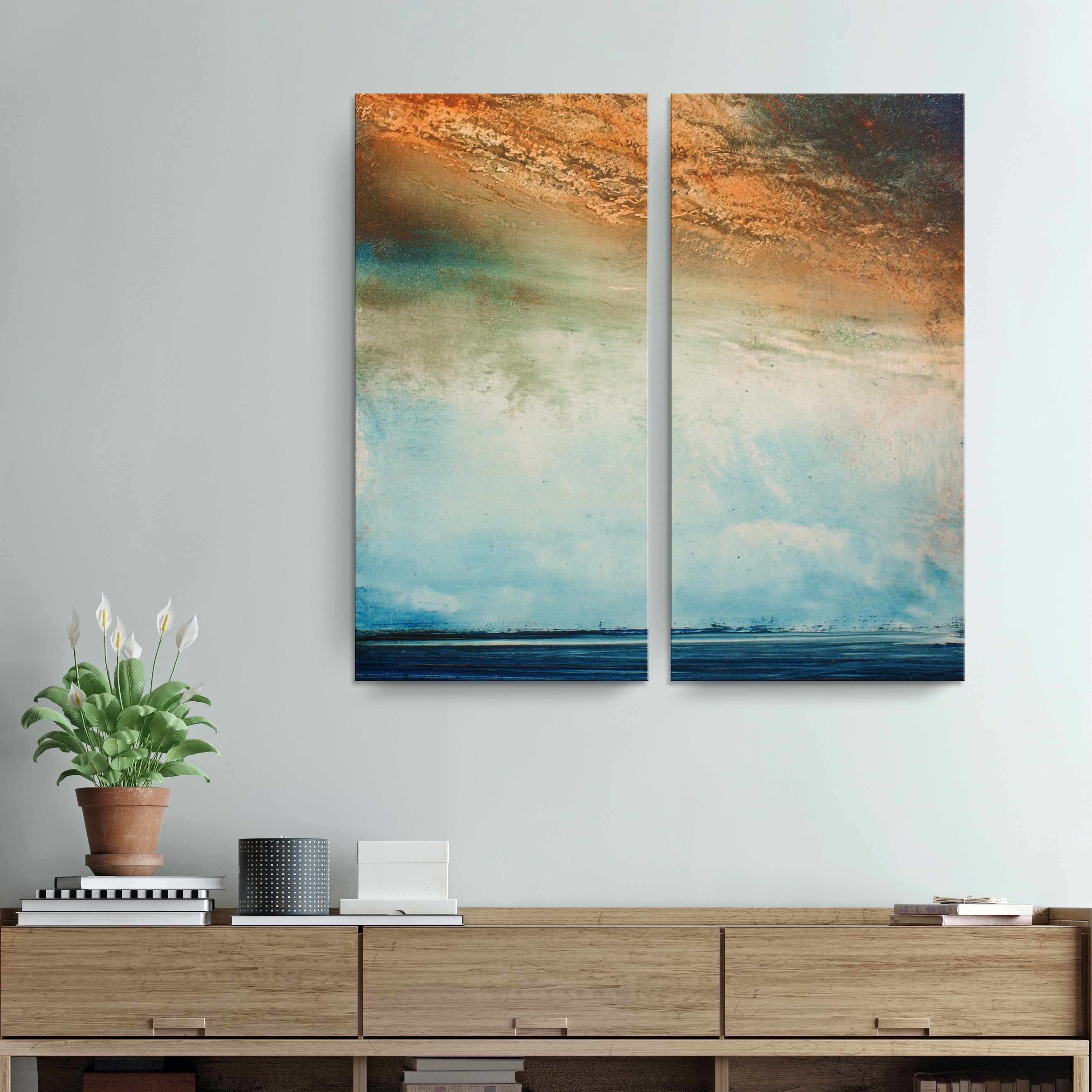 Alexis Bueno Abstract Bxxvi Landsape 2 piece Canvas Wall Art