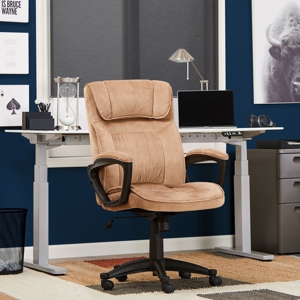 Shop Serta Light Coffee Microfiber Executive Office Chair