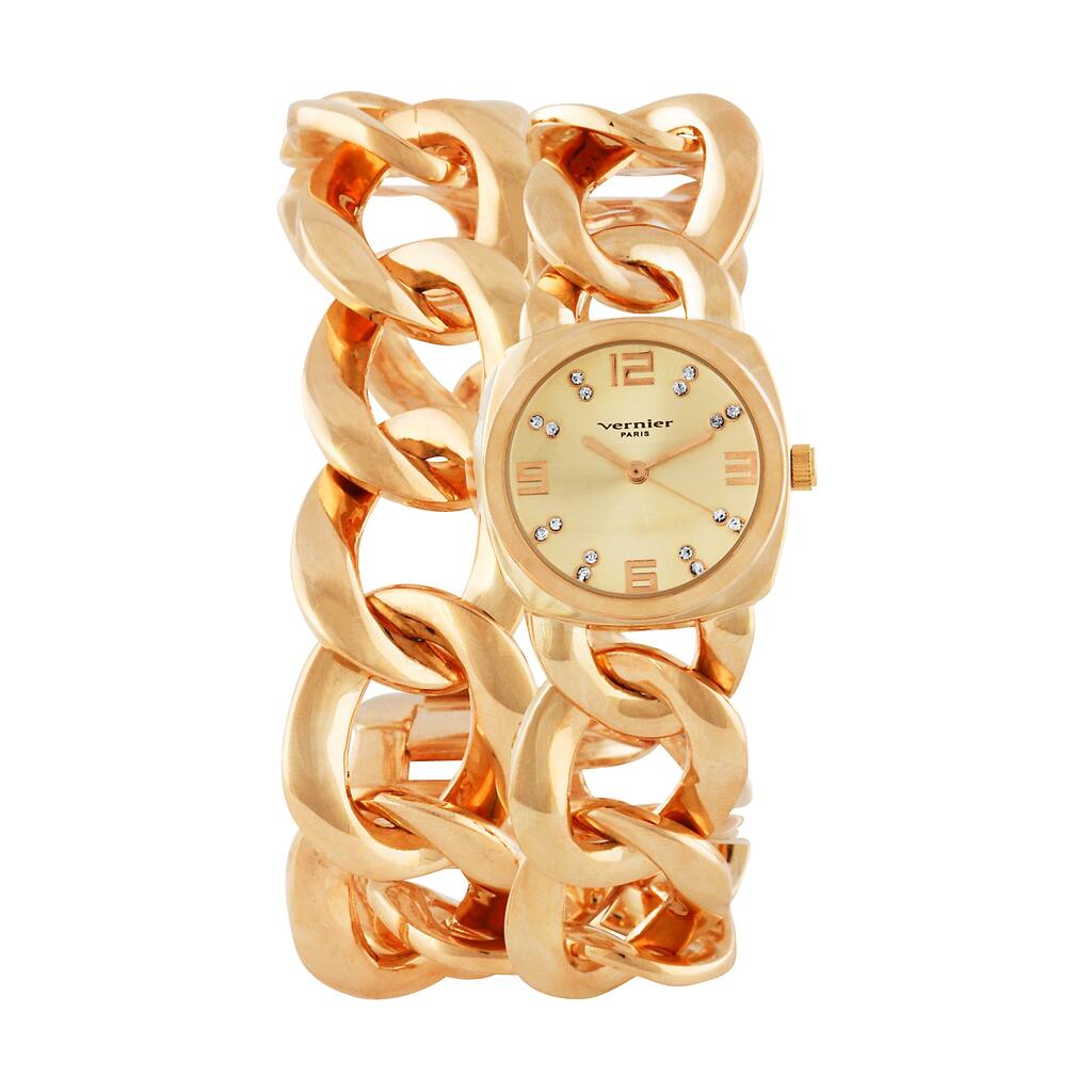 Vernier Rose Gold Tone Chain-Link Women\'s Quartz Watch Vernier VNR11065RG Rose Gold Tone Quartz Analog Women main image 4