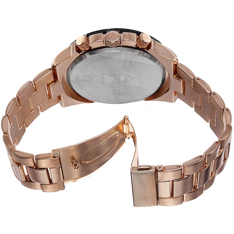 August Steiner Men's Swiss Quartz Multifunction Rose-Tone Bracelet Watch