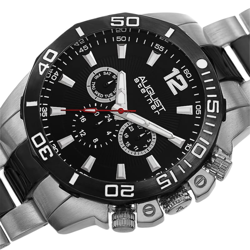 August Steiner Men's Swiss Quartz Multifunction Two-Tone Bracelet Watch