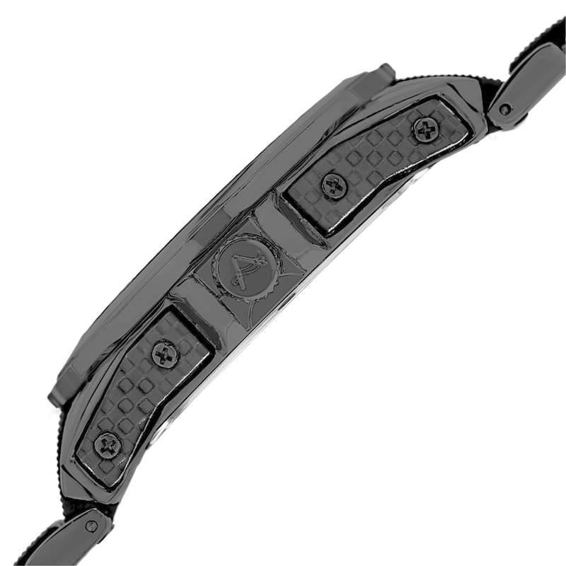 August Steiner Men's Quartz Multifunction Black Bracelet Watch