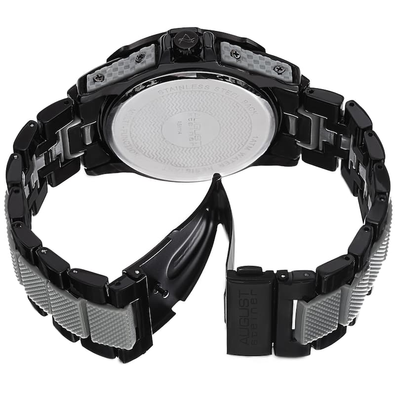 August Steiner Men's Quartz Multifunction Grey Bracelet Watch