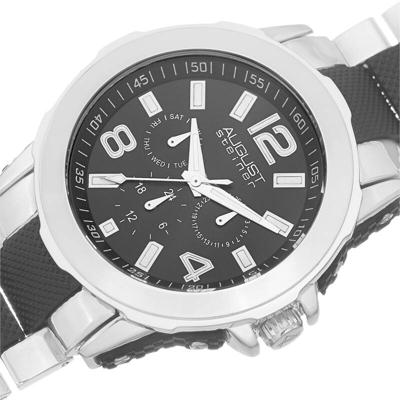 August Steiner Men's Quartz Multifunction Two-Tone Bracelet Watch