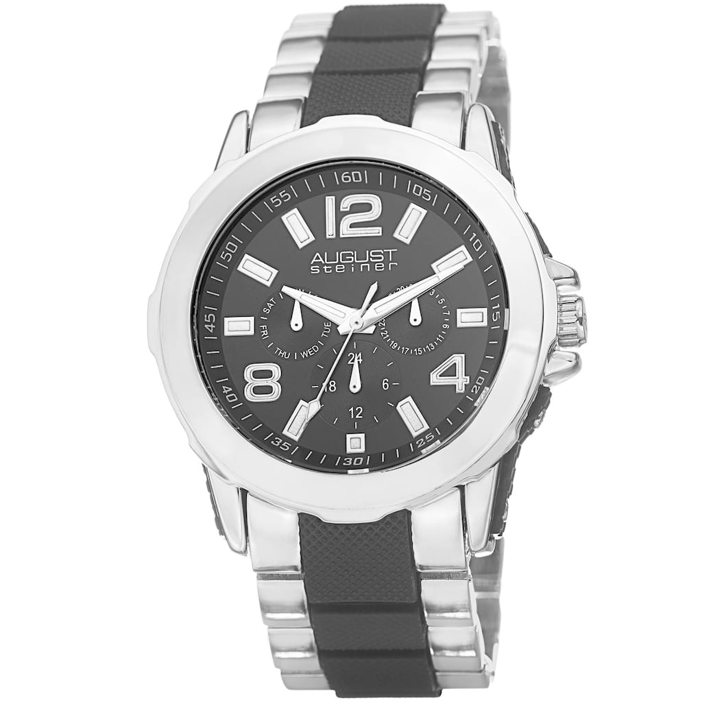 August Steiner Men's Quartz Multifunction Two-Tone Bracelet Watch
