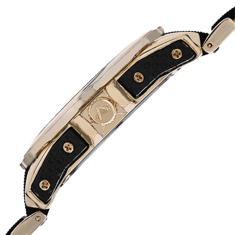 August Steiner Men's Quartz Multifunction Gold-Tone Bracelet Watch