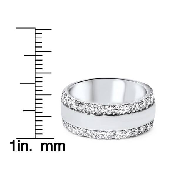 14k White Gold 2 3/4ct TDW Diamond Double Row Band