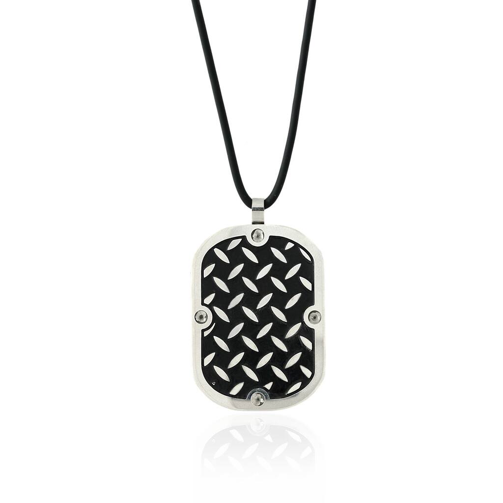 Gemeni Stainless Steel Men's Steel Plate Dog Tag Pendant Necklace