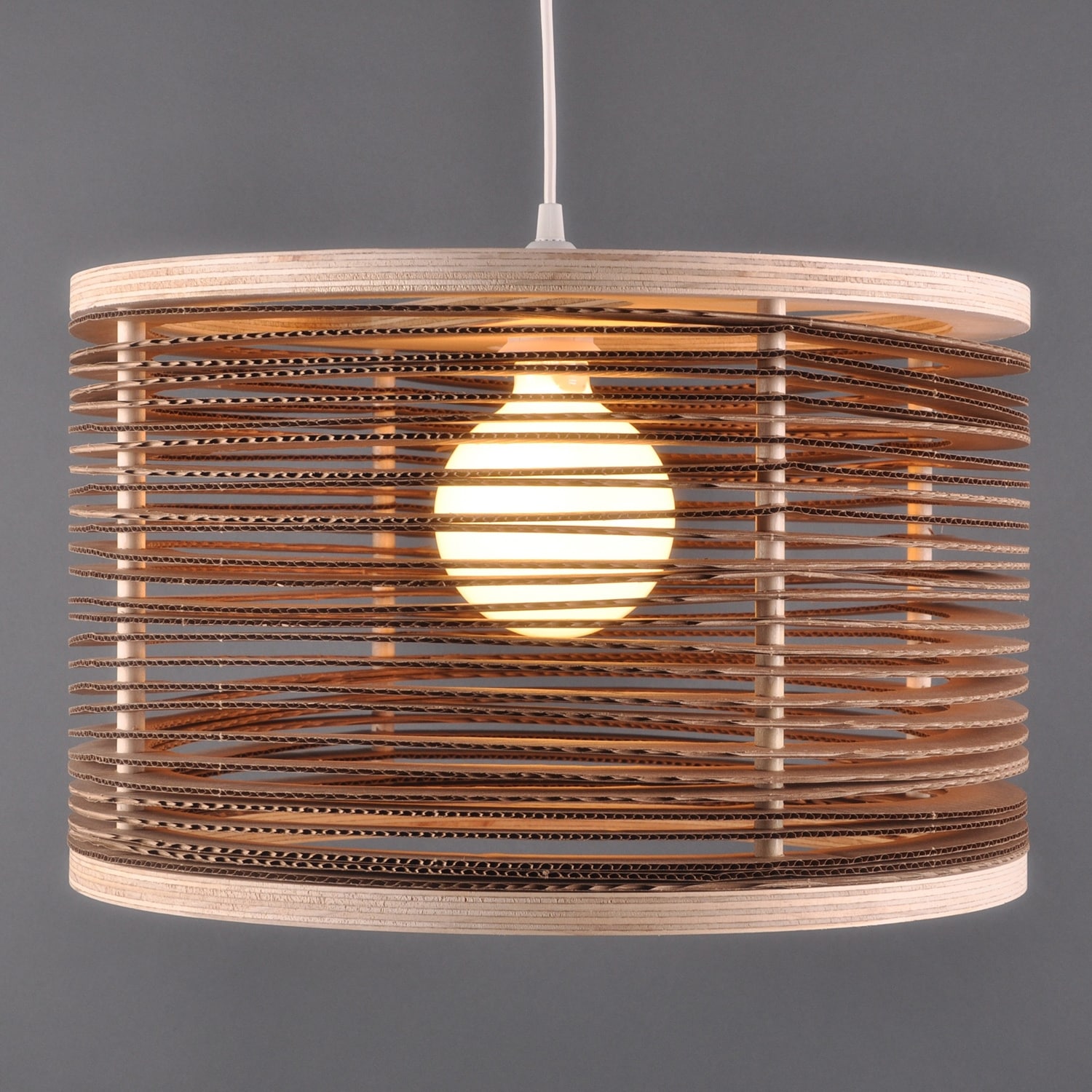 Spaced Cardboard Hanging Drum Light