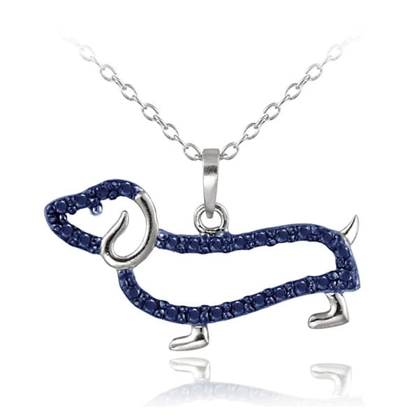 DB Designs Sterling Silver Blue Diamond Accent Dachshund Dog Necklace Be7ca87a Bda2 463d 85f6 De07d978c311 600 