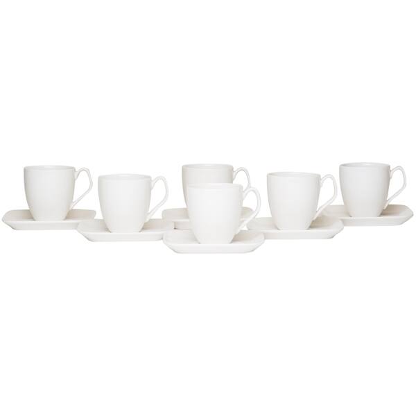 Red Vanilla Every Time White Espresso Cup and Saucer (Set of 6)