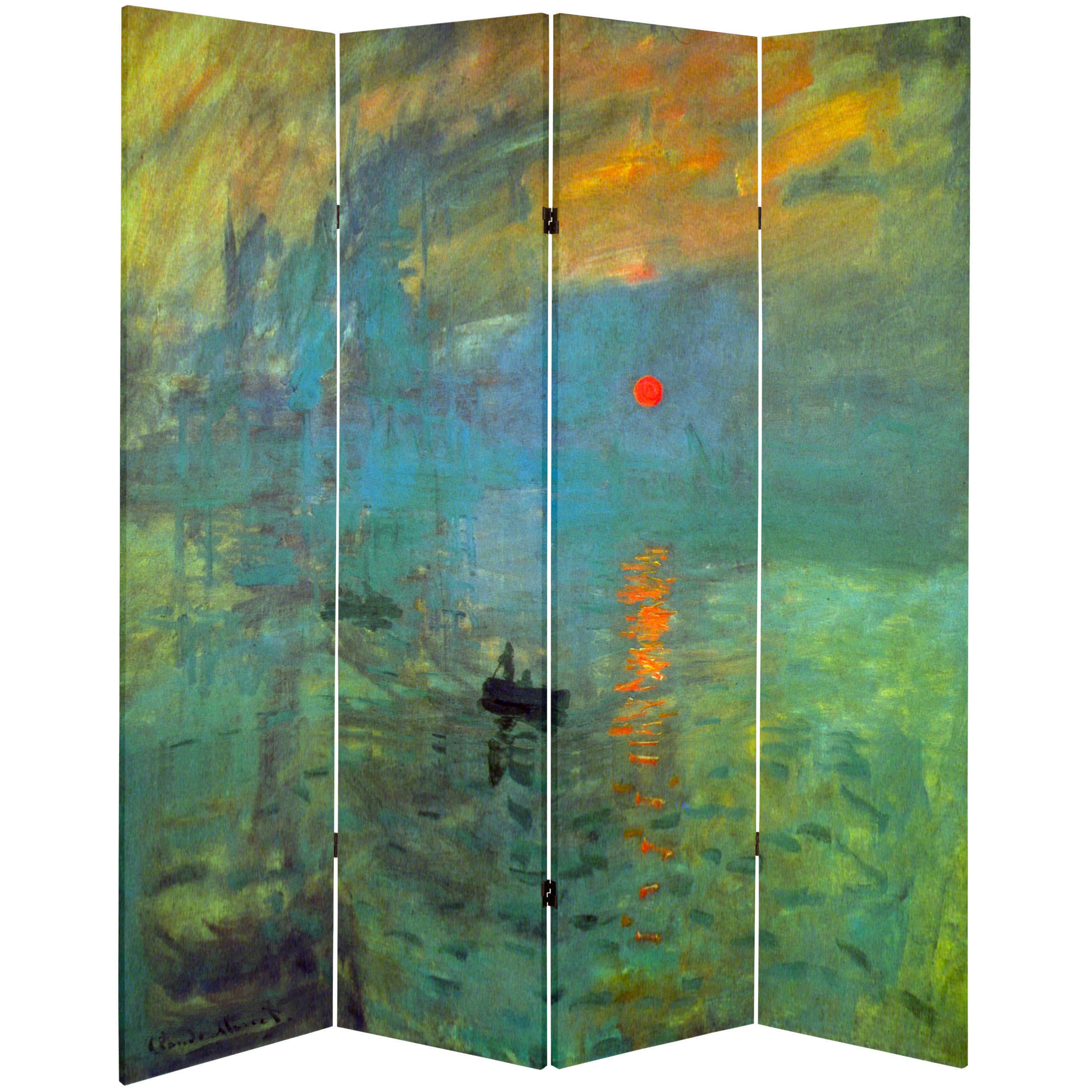 ORIENTAL Furniture Monet Impression Sunrise Stool