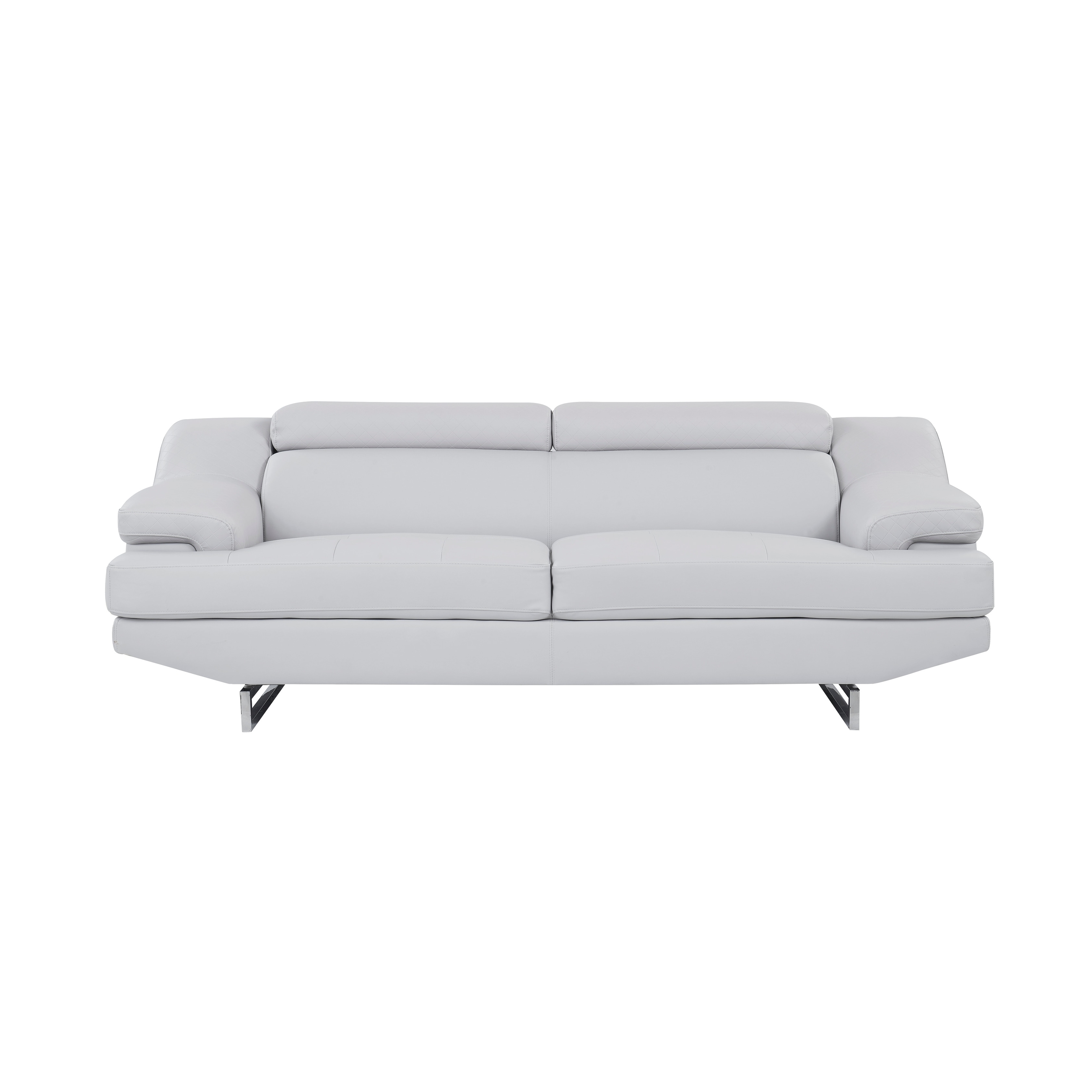 Natalie Light Grey Bonded Leather Sofa