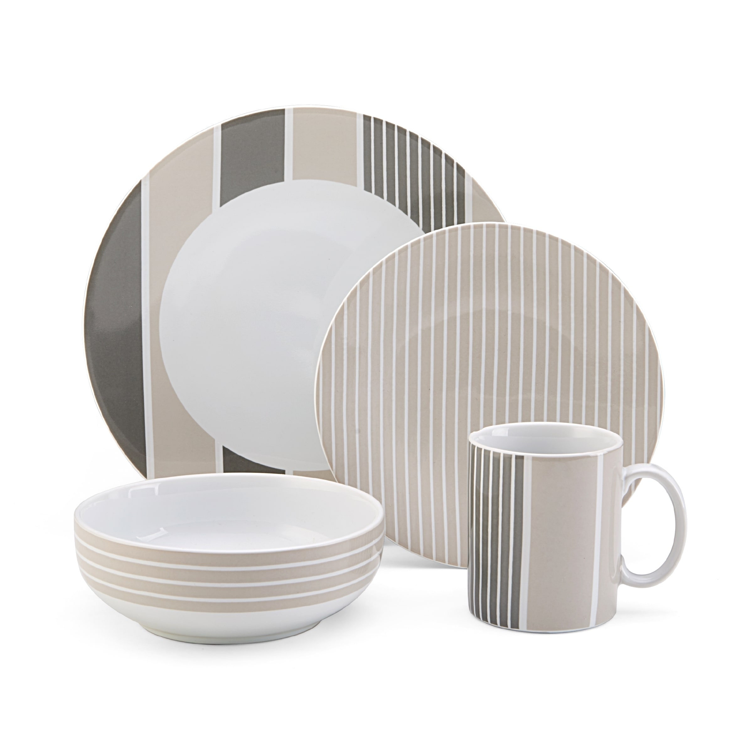 Nautica Knots Bay Taupe 4 piece Dinnerware Set