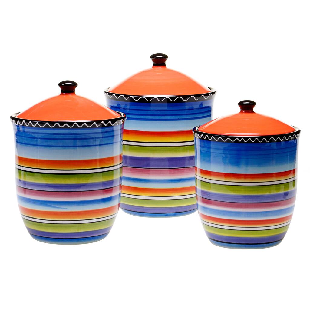 Certified International Tequila Sunrise 3-piece Canister Set