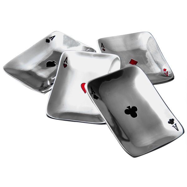 Shop Playing Card Aces Snack Dish Set (Set of 4) Free Shipping Today