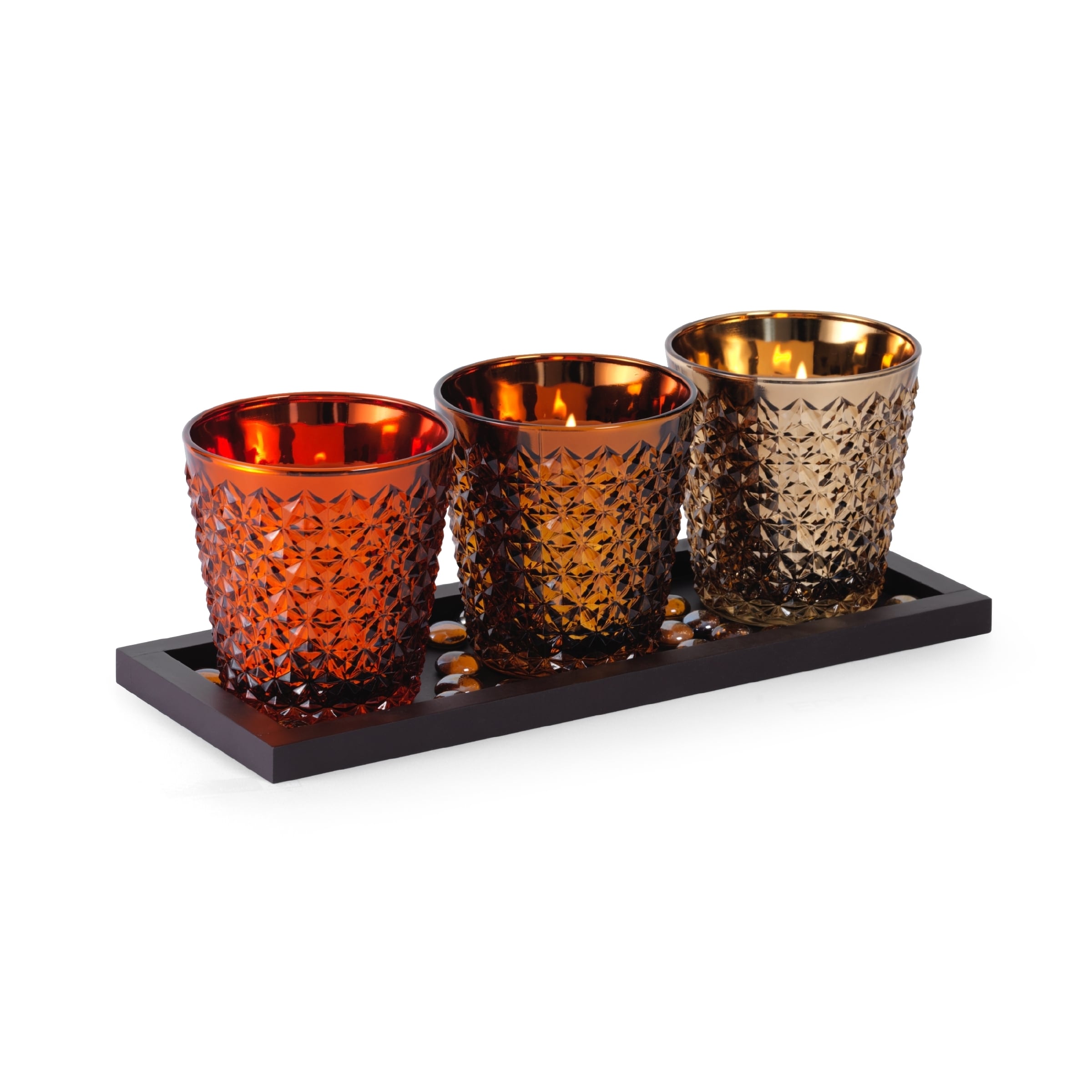 Pfaltzgraff 15 inch 3 light Warm Mercury Tealight Holder