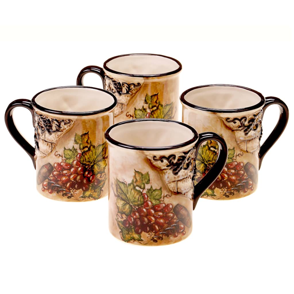 Certified International Tuscan View 16-ounce Mugs, Set of 4