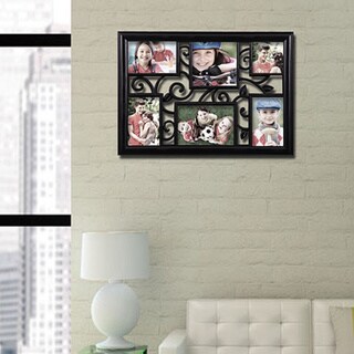Adeco 6-opening Multi-size Black Hanging Photo Collage Frame