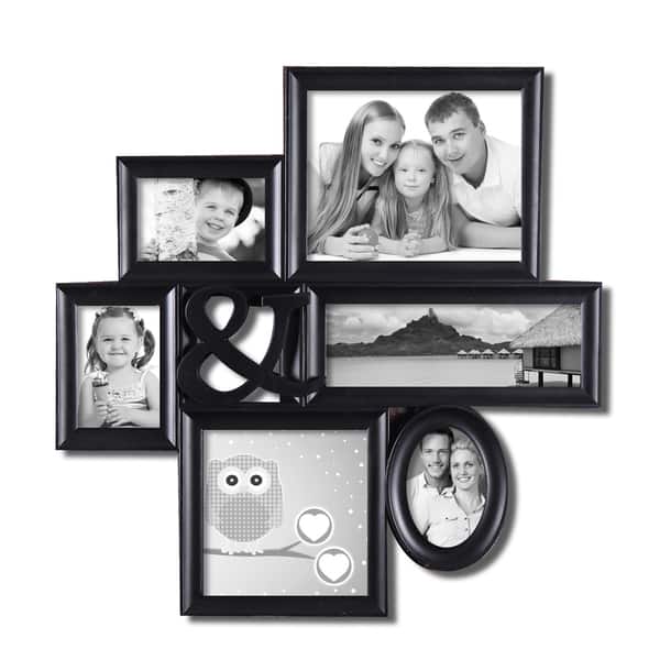 Adeco Trading 10 Piece Collage Picture Frame Set, Black