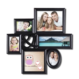 Adeco 6-opening Black Plastic Hanging Photo Collage Frame - Bed Bath ...