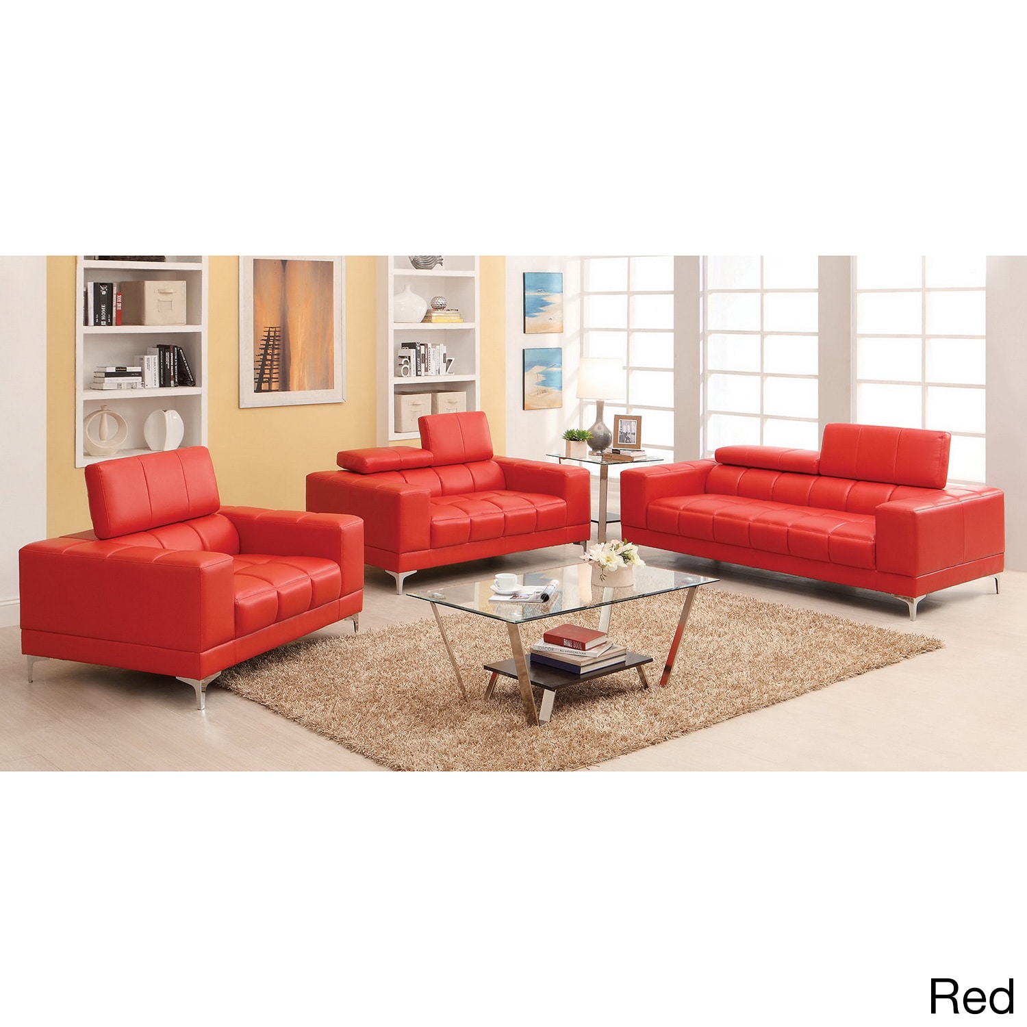 Furniture Of America 3 piece Contemporary Living Room Set