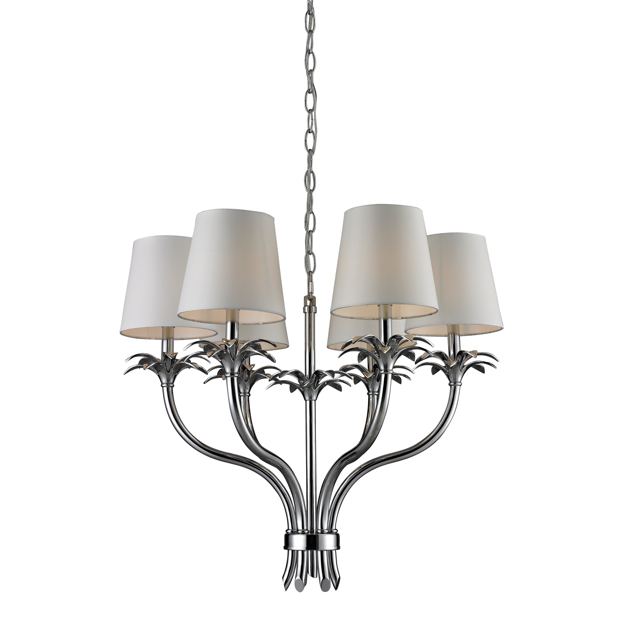 Carlisle 6 light Polished Chrome Shaded Chandelier