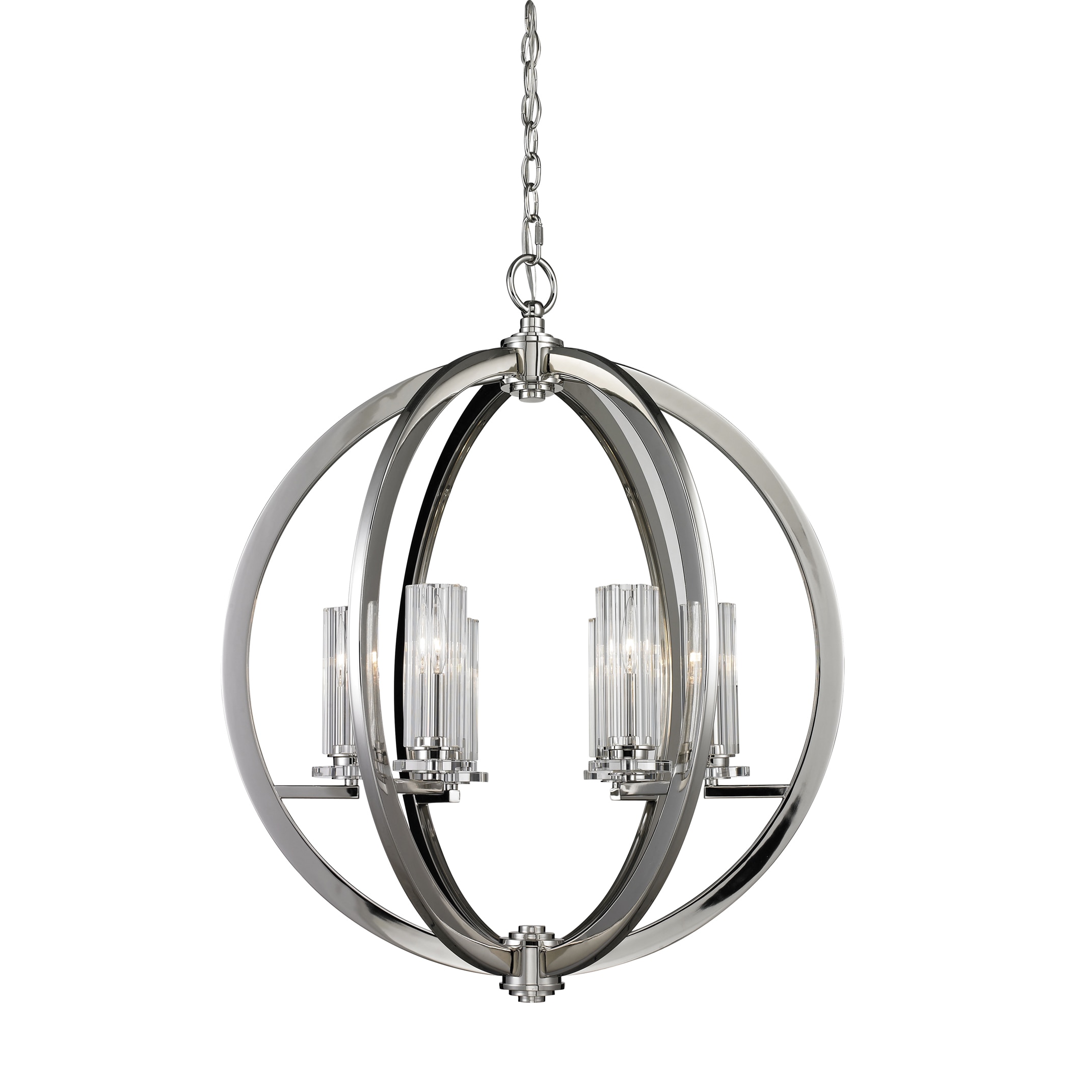 Lindisfarne 6 light Polished Nickel Pendant Lamp