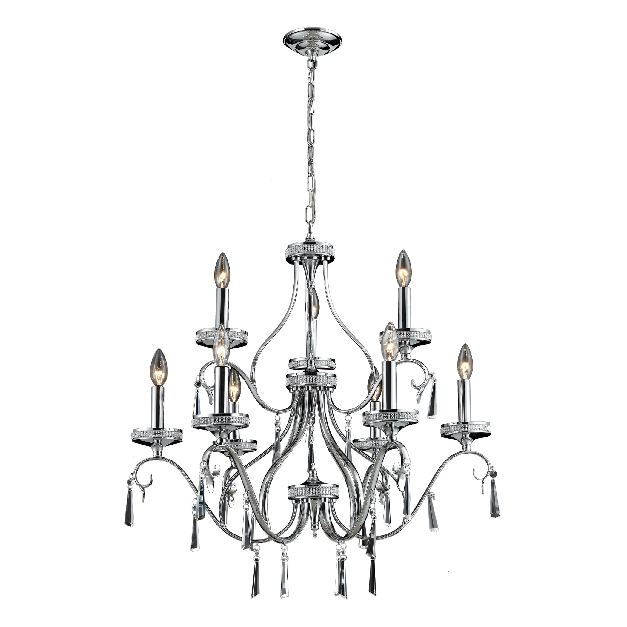 Sherbourne 9 light Chrome/ Crystal Chandelier