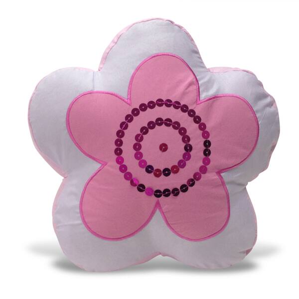 Shop Flower Shaped Applique Sequins Decorative Pillow Free
