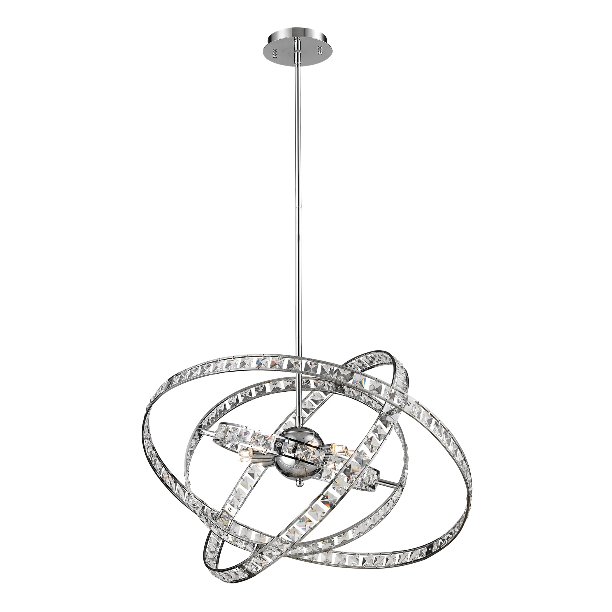 Saturn 6 light Chrome/ Crystal Chandelier