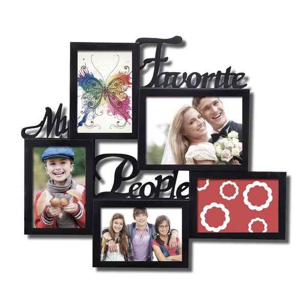 Shop 'My Favorite People' 5-opening Black Plastic Wall Hanging Collage ...