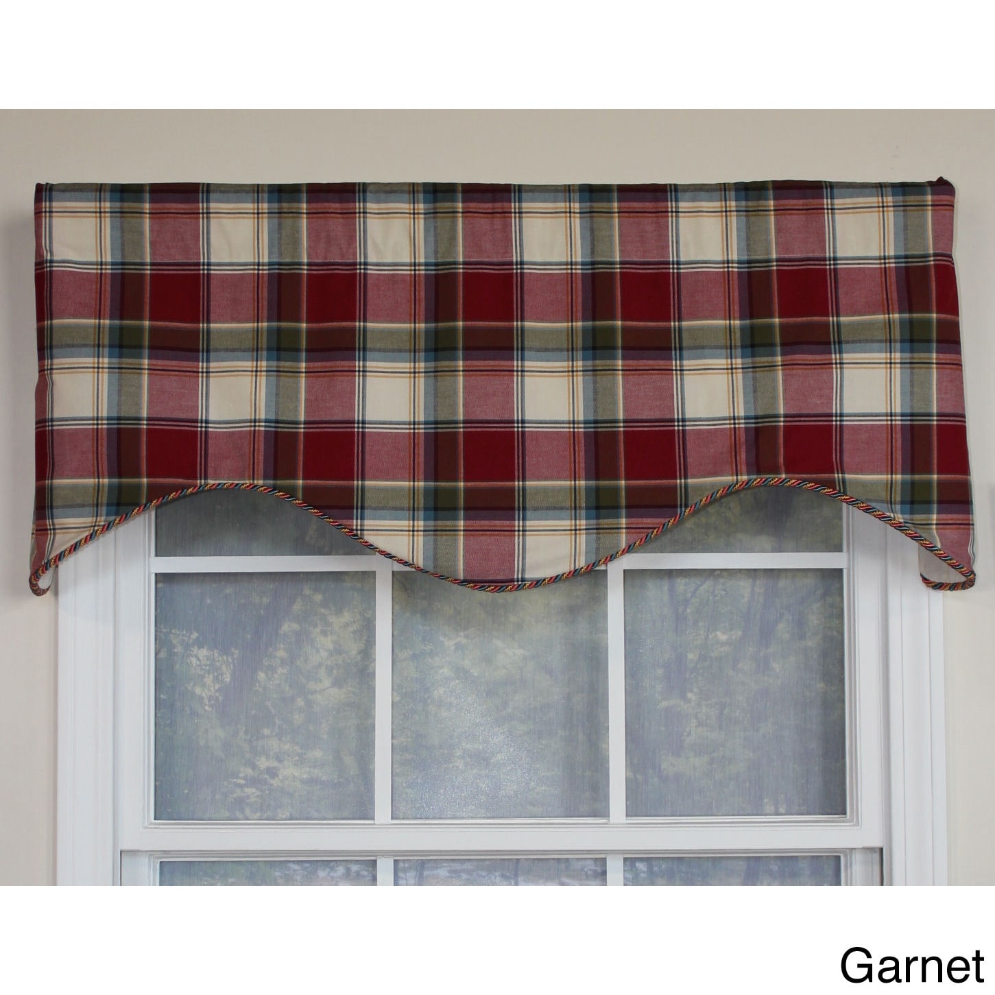 Safari Plaid Cornice Window Valance