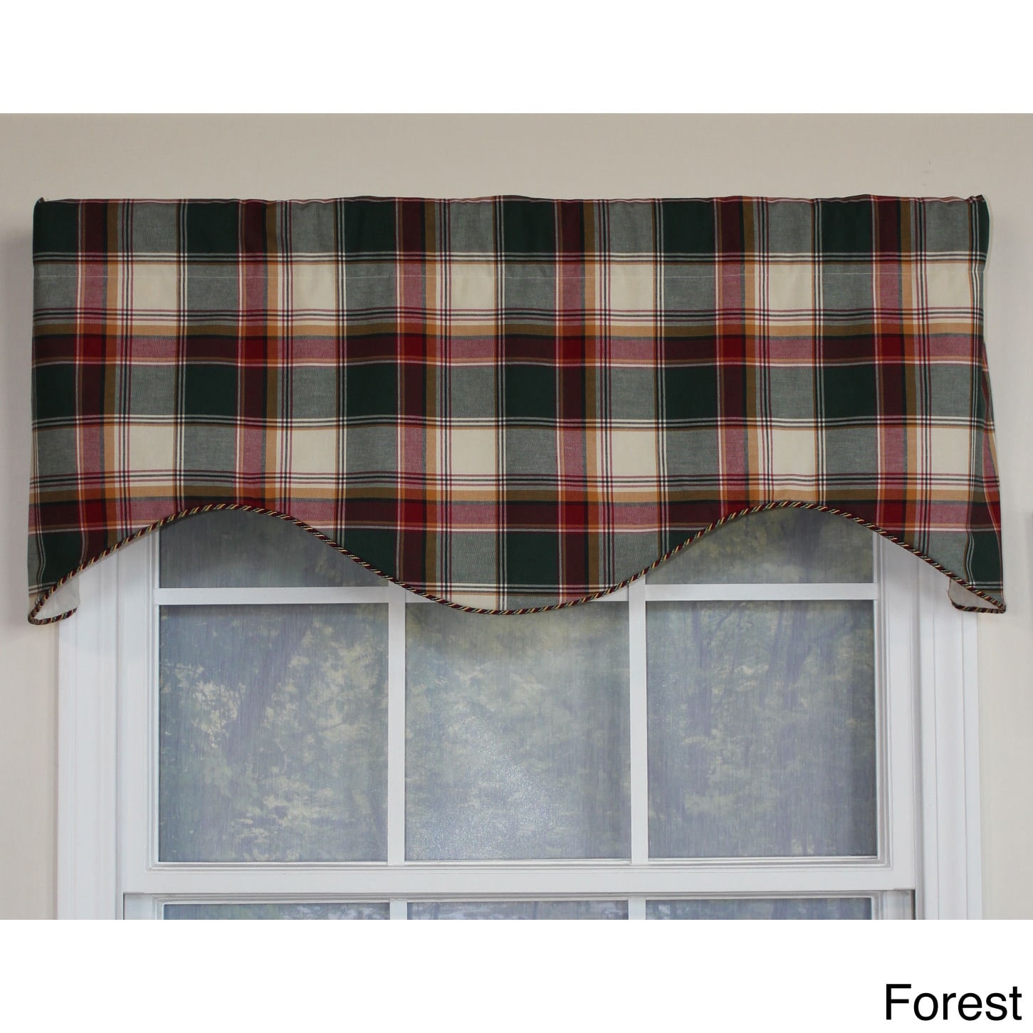 Safari Plaid Cornice Window Valance