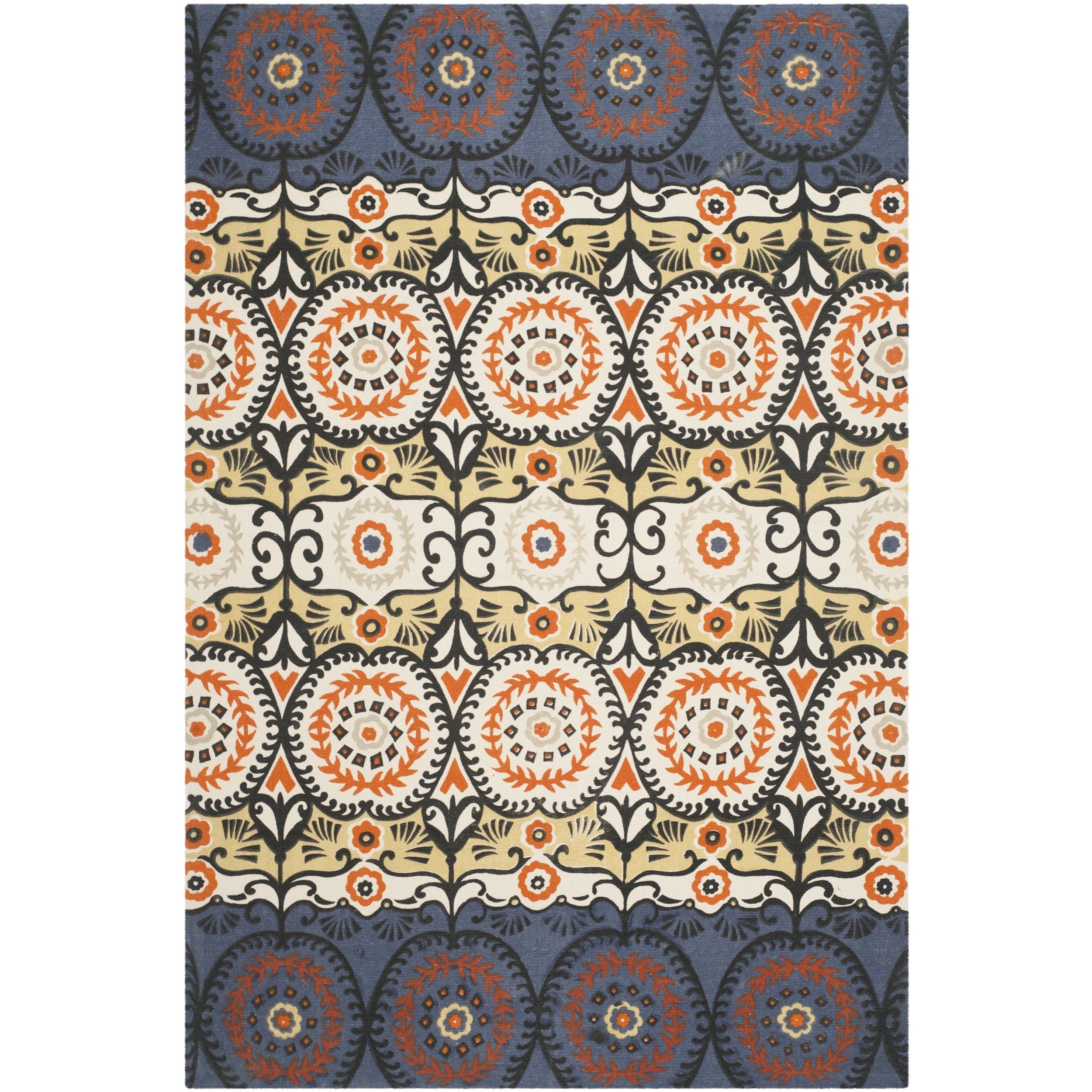 Safavieh Hand loomed Cedar Brook Lilac/ Orange Cotton Rug (73 X 93)